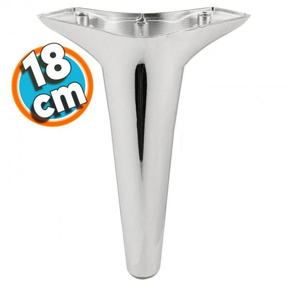 Mobilya Kanepe Çekyat Sehpa TV Ünitesi Baza Koltuk Ayağı Krom Renk 18 cm Ayak