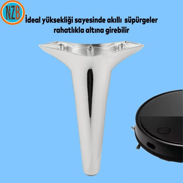 Mobilya Kanepe Çekyat Sehpa TV Ünitesi Baza Koltuk Ayağı Krom Renk 18 cm Ayak - 4