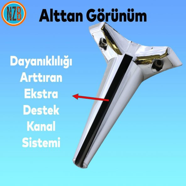 Mobilya Kanepe Çekyat Sehpa TV Ünitesi Baza Koltuk Ayağı Krom Renk 18 cm Ayak - 6