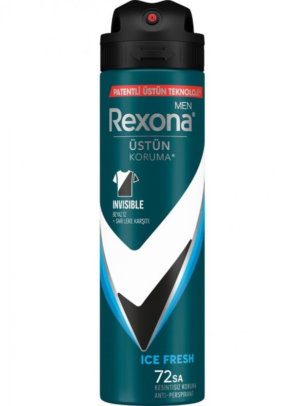 Rexona Men Erkek Sprey Deodorant Invisible Ice Fresh 72 Saat Kesintisiz Üstün Koruma 150 ml - 2
