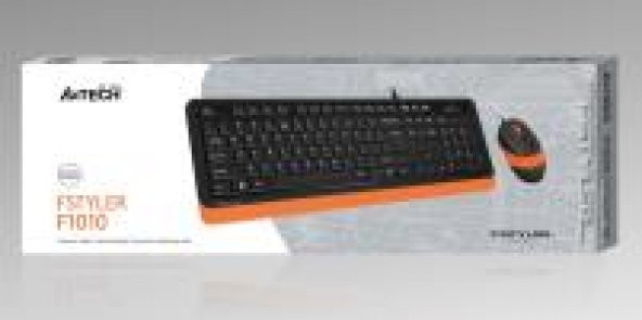 A4-Tech f1010 q usb kablolu turuncu multimedya mouse set