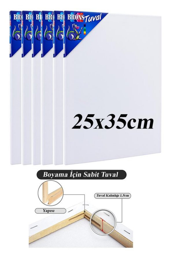 Tuval 25x35 6 Adet Gerdirme Apartlı Arkadan Zımbalı 25*35 Tual Akrilik Boya Yağlı Boya