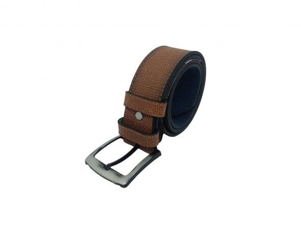 Zerhan Erkek Taba Suni Deri Kot Kemeri 4 cm - 3
