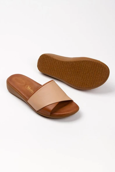 Artı-Artı020-5000-8 Ortopedik Topuk Dikeni Destekli  Kadın Bej-Kahve Terlik - 3