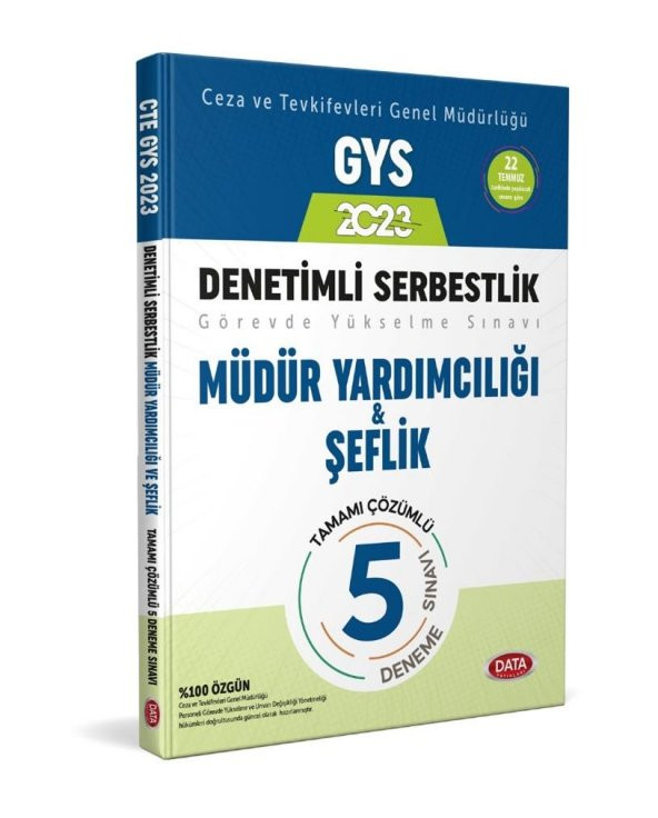 2023 Ceza ve Tevkifevleri Denetimli Serbestlik Müdür Yardımcılığı ve Şeflik GYS Tamamı Çözümlü 5 Deneme Data Yayınları