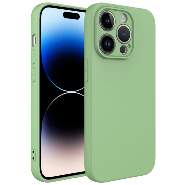 Apple iPhone 14 Pro Max Kılıf Zore Kamera Korumalı Mara Lansman Kapak Kılıf  Açık Yeşil