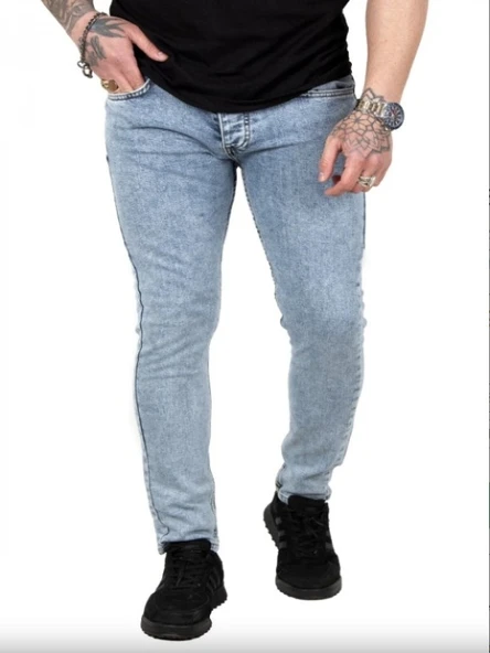 Hacker T 0048-1126 Erkek Denim Tom Slim Licralı Kar Yıkama Kot Pantolon ürün görseli