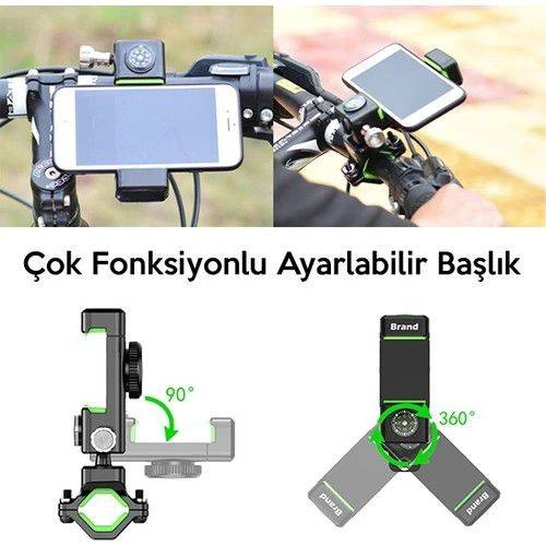 Polham Bisiklet, Scooter Gidon Uyumlu Pusulalı Telefon Tutucu, 4-6 İnch Boyut Esnek Telefon Tutucu - 3