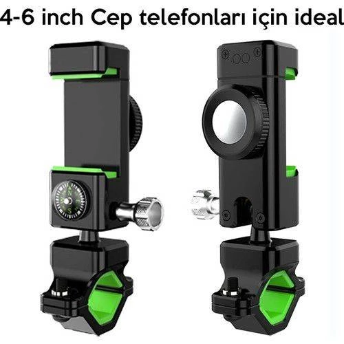 Polham Bisiklet, Scooter Gidon Uyumlu Pusulalı Telefon Tutucu, 4-6 İnch Boyut Esnek Telefon Tutucu - 5