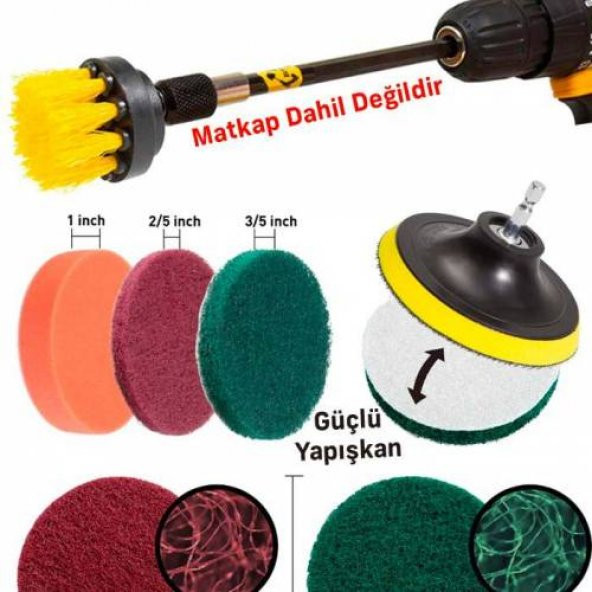 Polham 31 Parça Matkap Ucu Temizlik Seti Ev Banyo Araç Temizlik Fırça Seti Fırça Matkap Ucu - 2