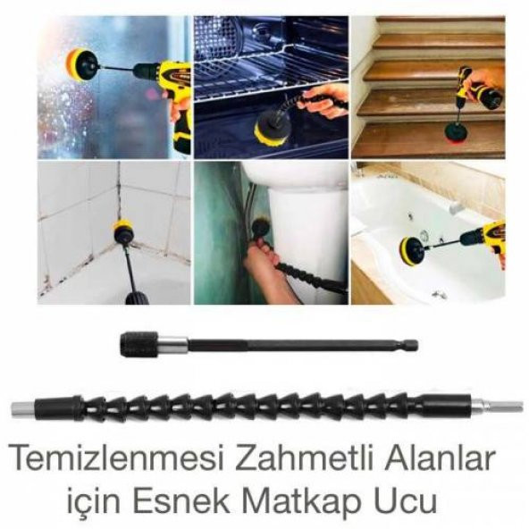 Polham 31 Parça Matkap Ucu Temizlik Seti Ev Banyo Araç Temizlik Fırça Seti Fırça Matkap Ucu - 5
