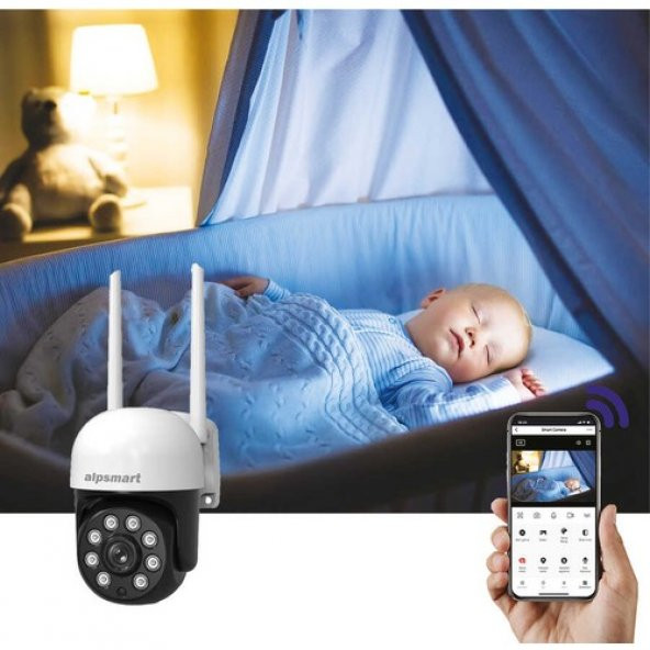 Alpsmart AS690 2mp 360º Wi-Fi Akıllı Dome Kamera - 4