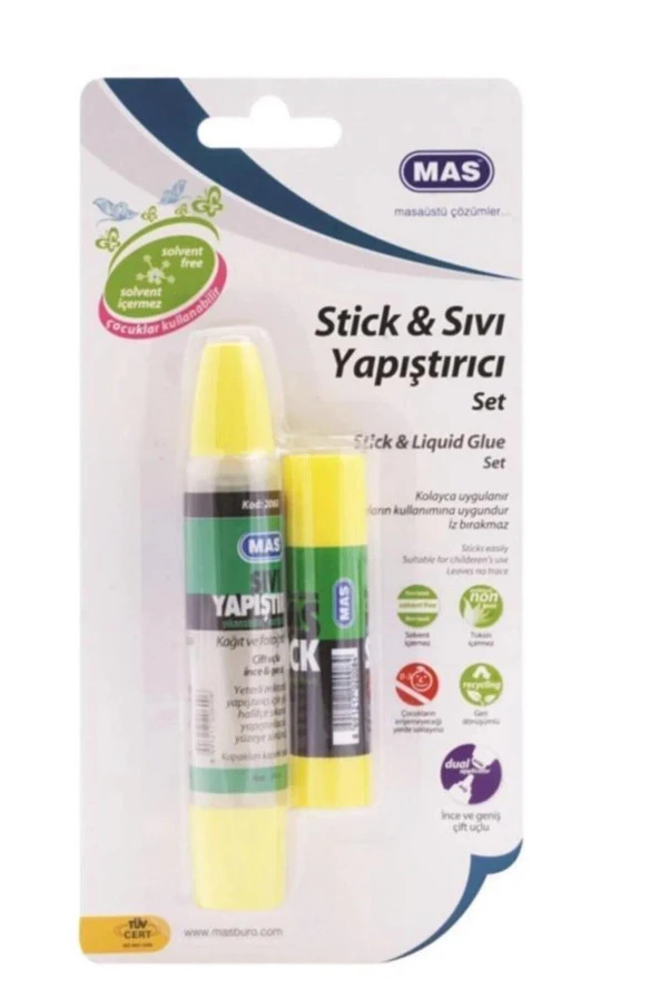 Mas Kartelada Stick Yapıştırıcı + Sıvı Yapıştırıcı Seti
