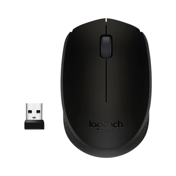 Logitech USB Alıcılı Kablosuz Kompakt Siyah Kablosuz Mouse