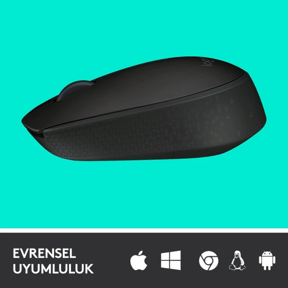 Logitech USB Alıcılı Kablosuz Kompakt Siyah Kablosuz Mouse - Resim 4