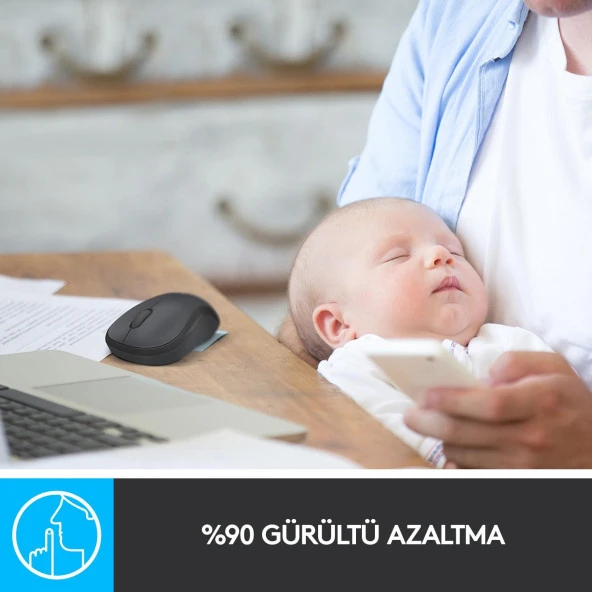 Logitech Silent Sessiz Charcoal Kablosuz Mouse Siyah Sessiz Kompakt Kablosuz Mouse - Resim 2