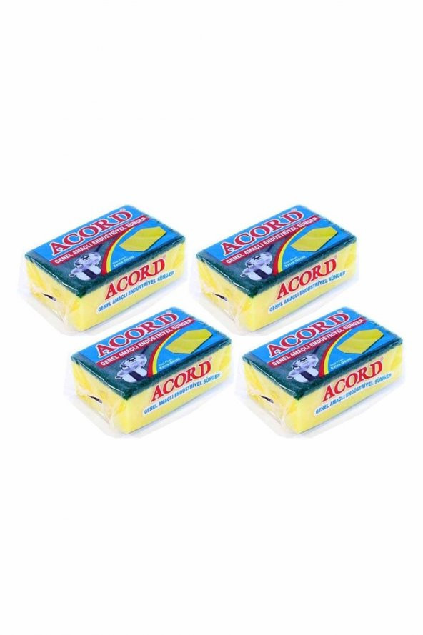 4 adet Jumbo Boy Endüstriyel Çok Amaçlı Bulaşık Süngeri  13x8x4 cm