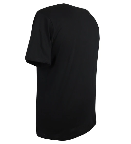 Baskılı Erkek Büyük Beden Bisiklet Yaka Tişört Siyah - 3