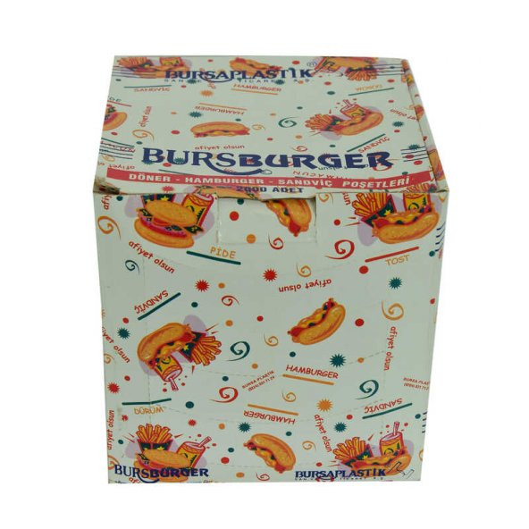Bursburger Döner Hamburger Sandviç Hışır Poşeti 13X14 2000 Adet - 2