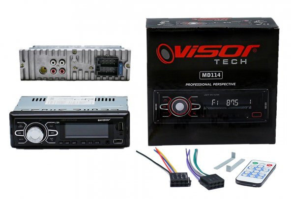 Vısor Oto Teyp Çift Usb Girişli 2 Anfi Çıkışlı MD-114 2022