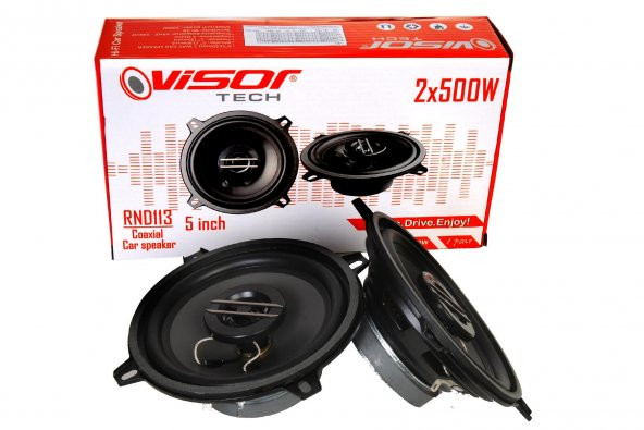 Oto Hoparlör 13 Cm 2x500W 4 Ohm 2 Kanallı Tweeterli Yuvarlak 13cm