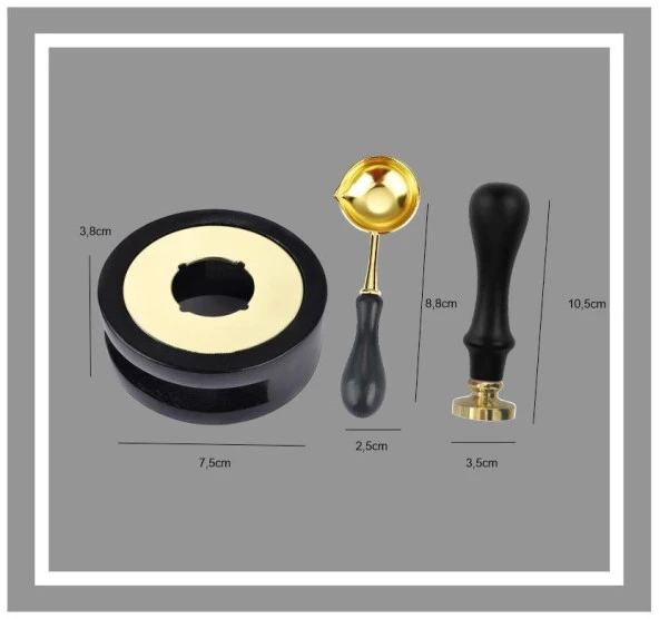 Davetiye Mum Mühürü Uygulama Seti Siyah Renk 917 Kelebek - Resim 2