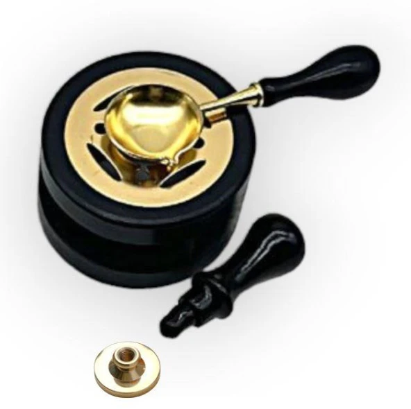 Davetiye Mum Mühürü Uygulama Seti Siyah Renk 960 Kalp - Resim 8