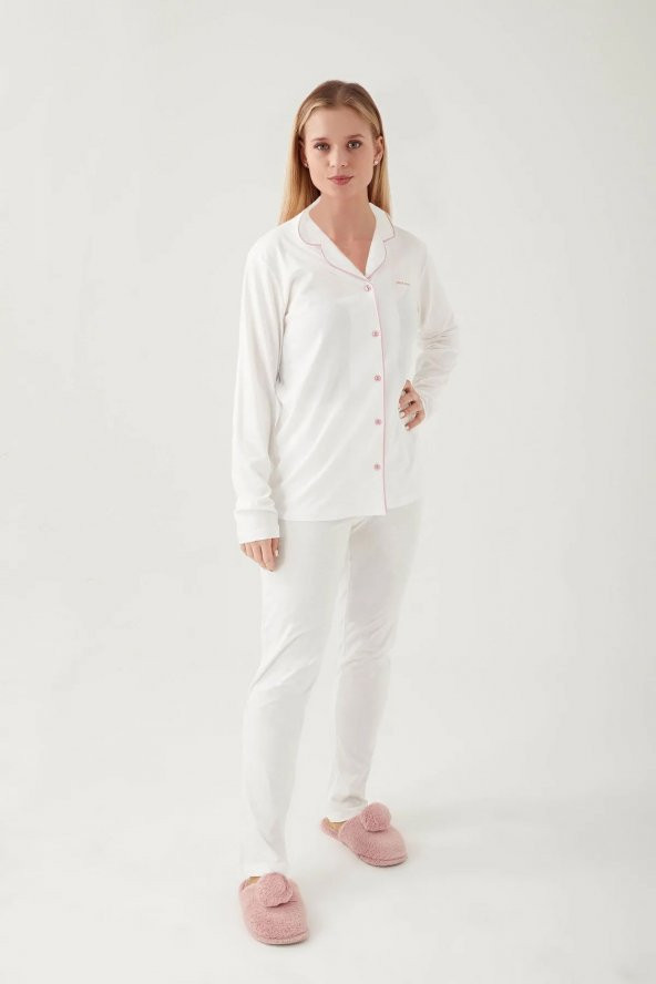 Pierre Cardin Kadın Gelin Modal Pamuk Gömlek Pijama Takımı 7717 Y - 4