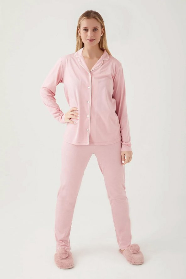 Pierre Cardin Kadın Gelin Modal Pamuk Gömlek Pijama Takımı 7717 Y - 9