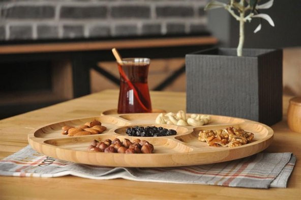 Oms Carina Dönen Bölmeli Servis Tabağı Küçük 9100 - 2