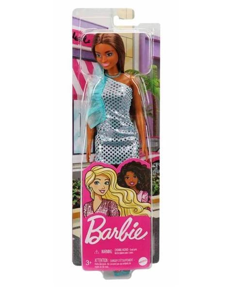 Barbie Pırıltılı Bebekler Mavi Elbiseli HJR95