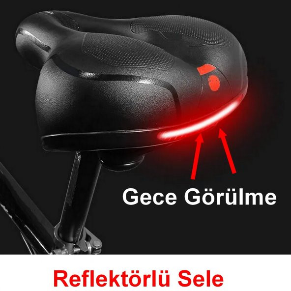 Su Geçirmez Nefes Alan Bisiklet Selesi Bisiklet Oturağı Kırmızı Reflektörlü Yumuşak Sele  Kod-645 - 3