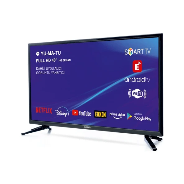 Yumatu 40" 101 Ekran Uydu Alıcılı FULL HD Android Smart LED TV