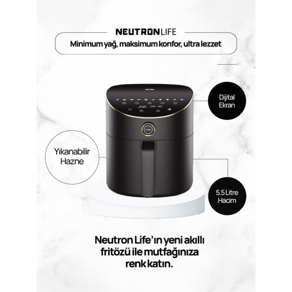 Neutron Smart Air Fryer Akıllı Fritöz XL 5.5 Litre - 5
