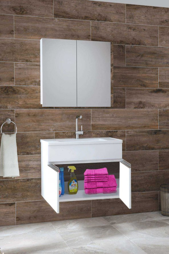 Alfa Banyo ESEN BEYAZ 65 cm FULL 1. Kalite MDF LÜX Banyo Takımı-HAZIR KURULU - 2