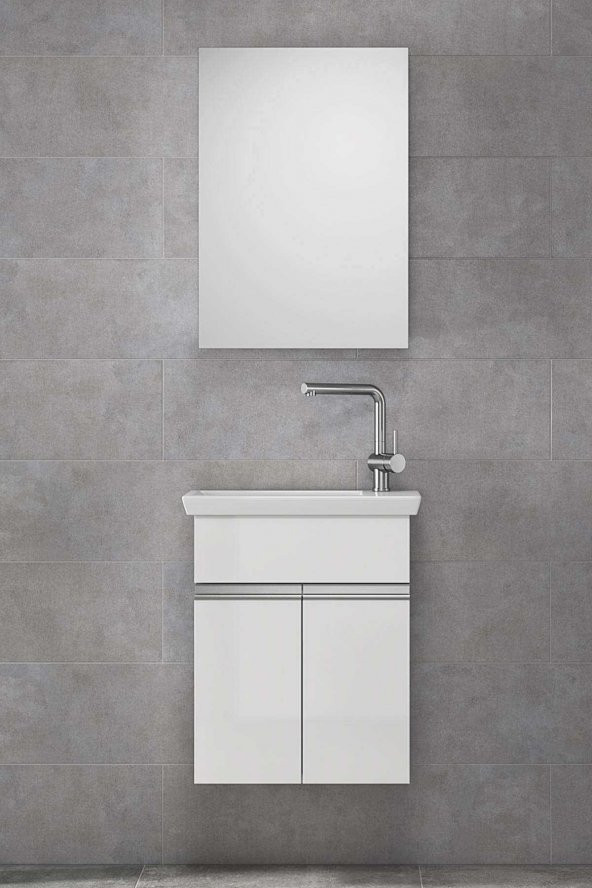 Alfa Banyo MİNİÇO EBEVEYN 45 cm x 28 cm AYNA DOLAPLI LÜX BANYO DOLABI- 1. Sınıf MDF-BEYAZ- HAZIR KURULU - 3