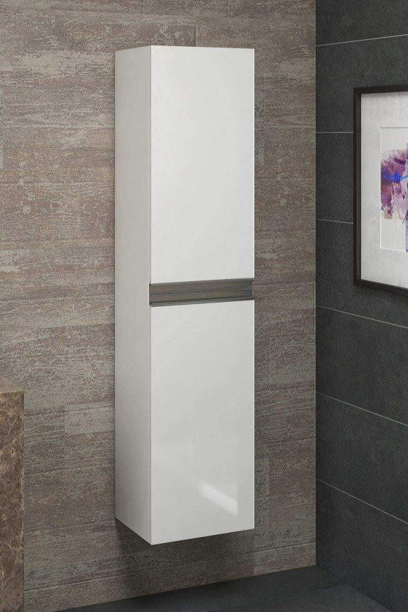 ESEN MDF BEYAZ 140 cm LÜX Banyo Boy Dolabı- HAZIR KURULU