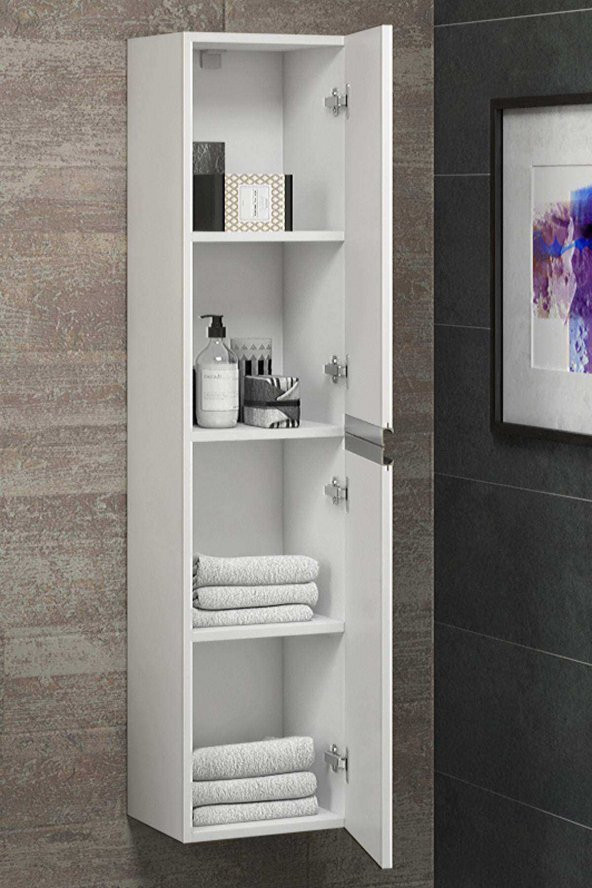 Alfa Banyo ESEN MDF BEYAZ 140 cm LÜX Banyo Boy Dolabı- HAZIR KURULU - 2