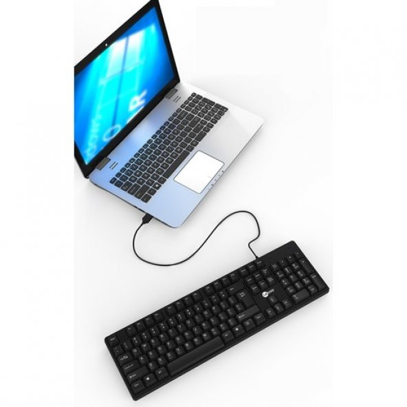 Lecoo KB101 USB Kablolu Türkçe Q Klavye Siyah GKE - 5