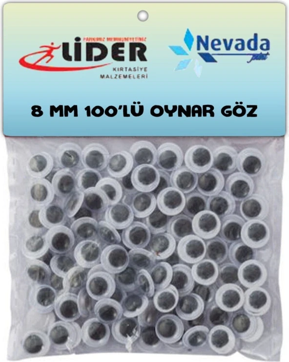Lider & Nevada Oynar Göz 8 mm 100LÜ Paket