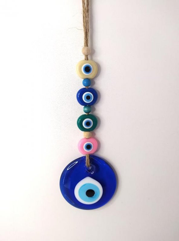 Cam Nazar Kötü Göz Kovucu Hand Made Ağaç Duvar Dekorasyonu Hasır Nazarlık Duvar Ağaç Ev Süsü - 3