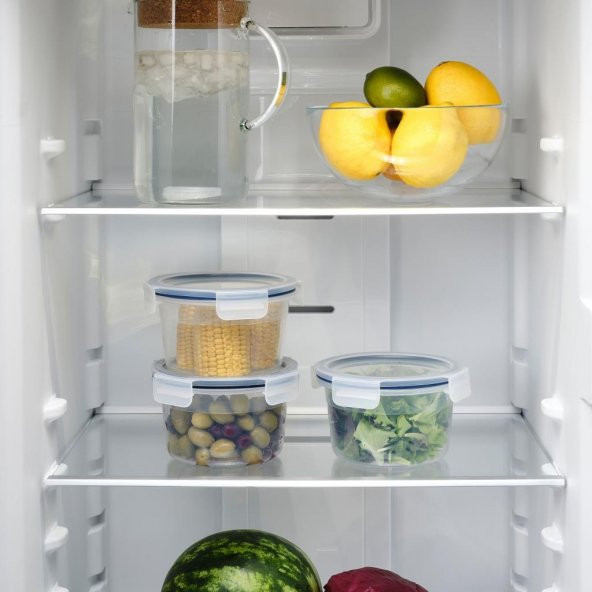 IKEA 365+ Kapaklı Cam Saklama Kabı - 750 ml - Yuvarlak - 3 adet - 4