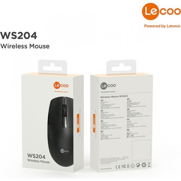 Lecoo WS204 Kablosuz 1200DPI 3 Tuşlu Optik Siyah Mouse GKE - 6