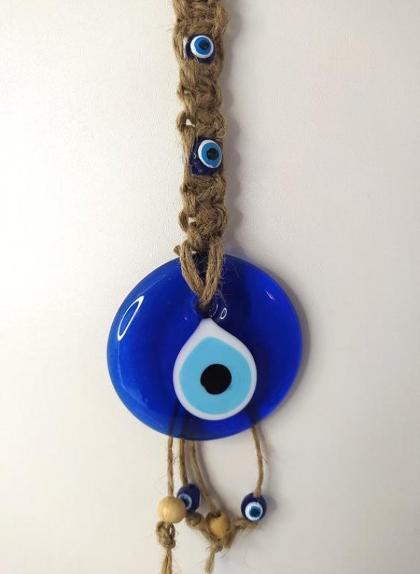 Cam Nazar Kötü Göz Kovucu Hand Made Ağaç Duvar Dekorasyonu Hasır Nazarlık Duvar Ağaç Ev Süsü - 3