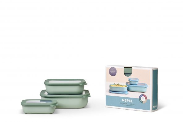 Mepal Set Cirqula Rectangular 3 Saklama Kabı Pcs(500+1000+2000)
