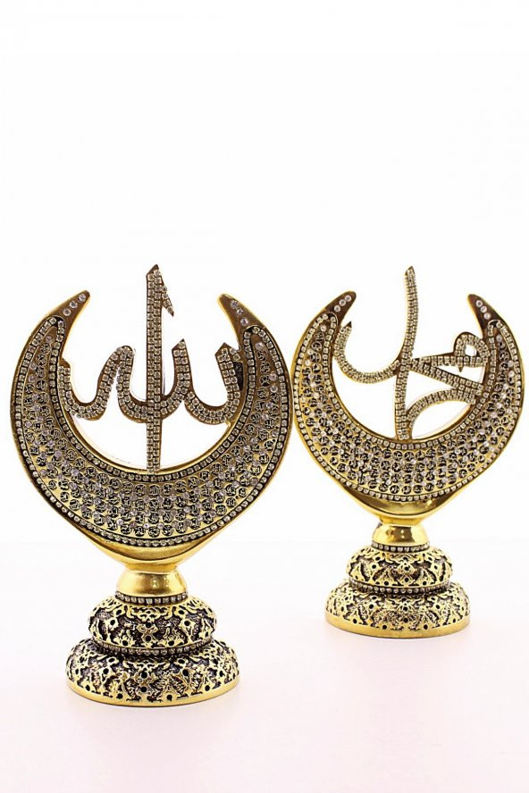 2li Gold Allah Muhammed Hilal Orta Boy Biblo 20cm - 3