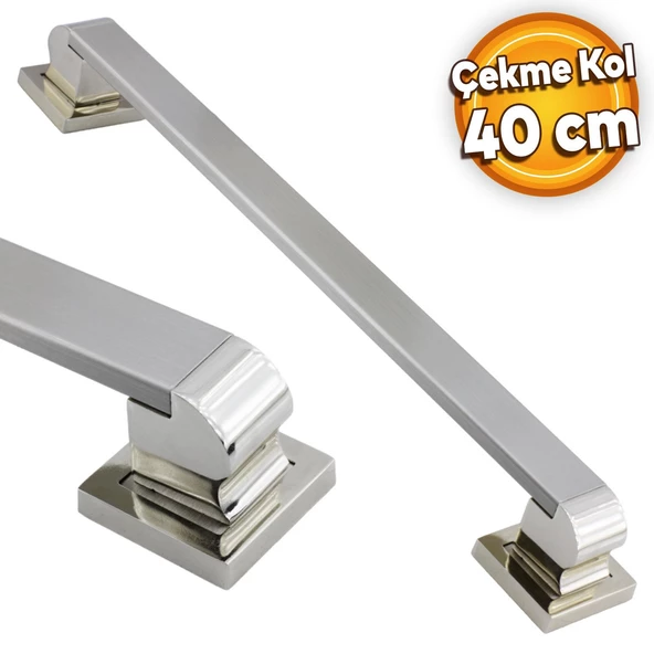 Bersel Sürgülü Kapı Çekme Kolu Tutma Kulpu Kulbu Çelik Dış Kapı Tutamağı Kol Saten 40 Cm