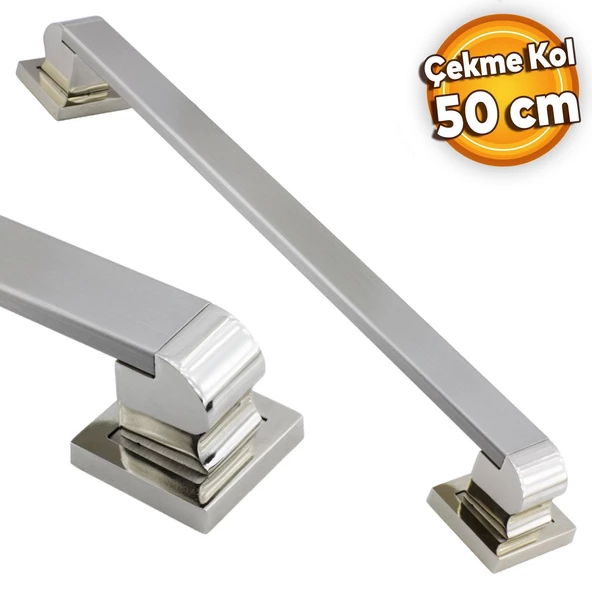 Bersel Sürgülü Kapı Çekme Kolu Tutma Kulpu Kulbu Çelik Dış Kapı Tutamağı Kol Saten 50 Cm