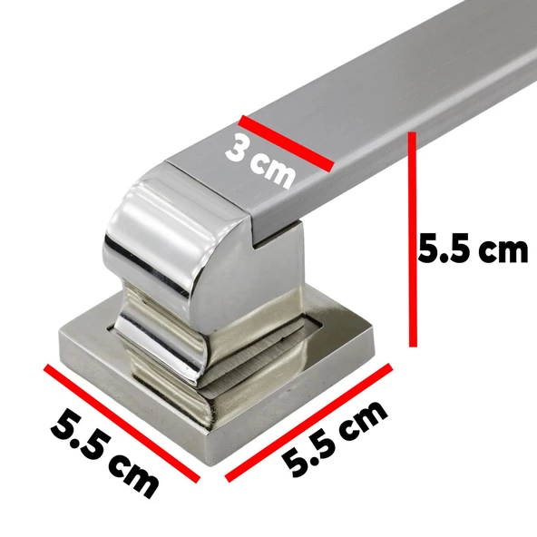 Bersel Sürgülü Kapı Çekme Kolu Tutma Kulpu Kulbu Çelik Dış Kapı Tutamağı Kol Saten 60 Cm - Resim 6