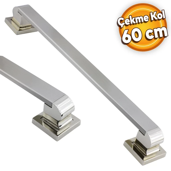 Bersel Sürgülü Kapı Çekme Kolu Tutma Kulpu Kulbu Çelik Dış Kapı Tutamağı Kol Saten 60 Cm